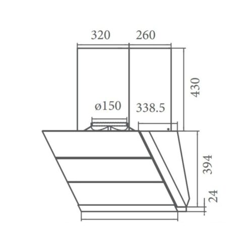 Kích thước Máy hút mùi Canzy CZ 70LCD