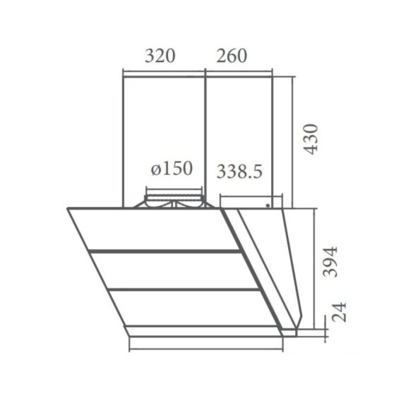 Kích thước Máy hút mùi Canzy CZ 70LCD