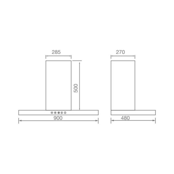 Kích thước Máy hút mùi Canzy CZ B53C