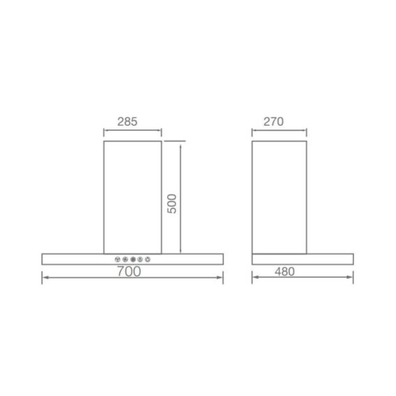 Kích thước Máy hút mùi Canzy CZ HE70SS