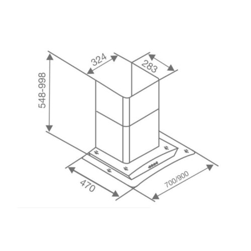 kích thước của Máy hút mùi Canzy CZ 1870