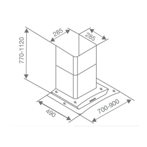 kích thước của Máy hút mùi Canzy CZ 610/90