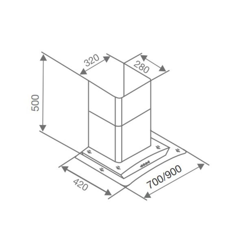 may-hut-mui-canzy-cz-c510-90(1) Thiết kế của Máy hút mùi Canzy CZ C510 90