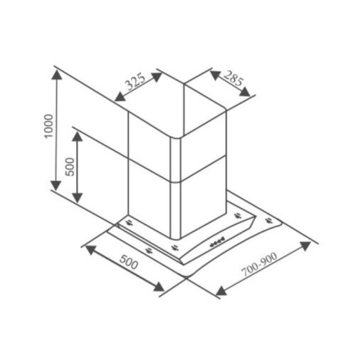 kích thước của điều khiển cảm ứng của máy hút mùi Canzy CZ M6970