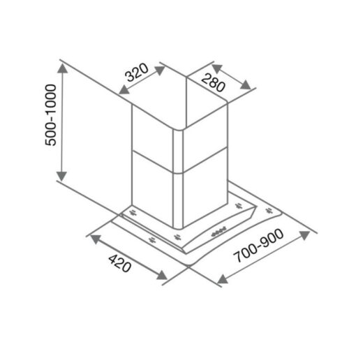 kích thước của máy hút mùi Canzy CZ O470