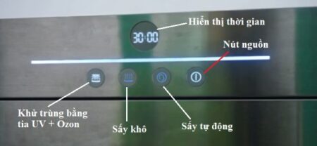 Máy sấy bát Canzy CZ 1006 3 Điều khiển Máy sấy bát Canzy CZ 1006