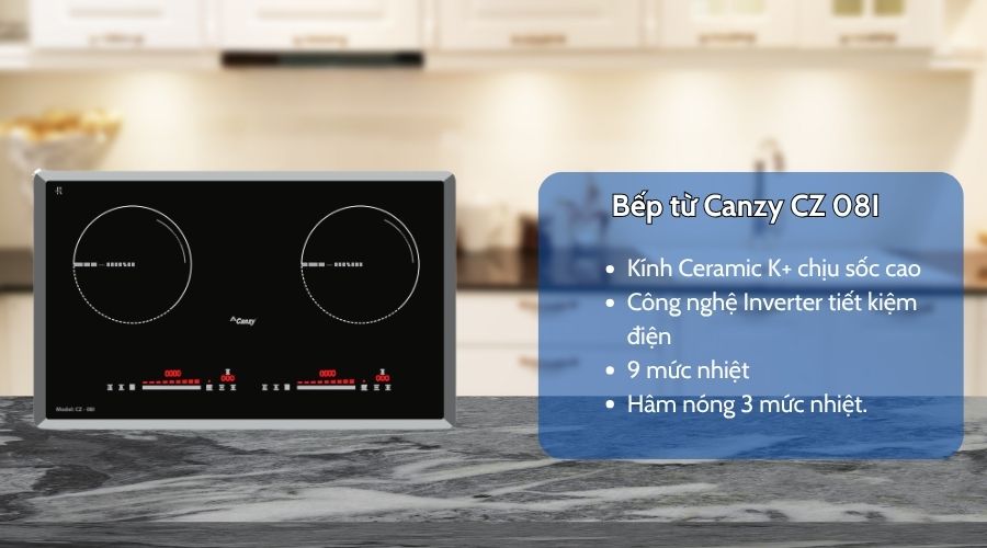 Bếp từ Canzy loại nào tốt ? Top 5 bếp từ Canzy tốt nên mua 2 Bếp từ Canzy CZ 08I