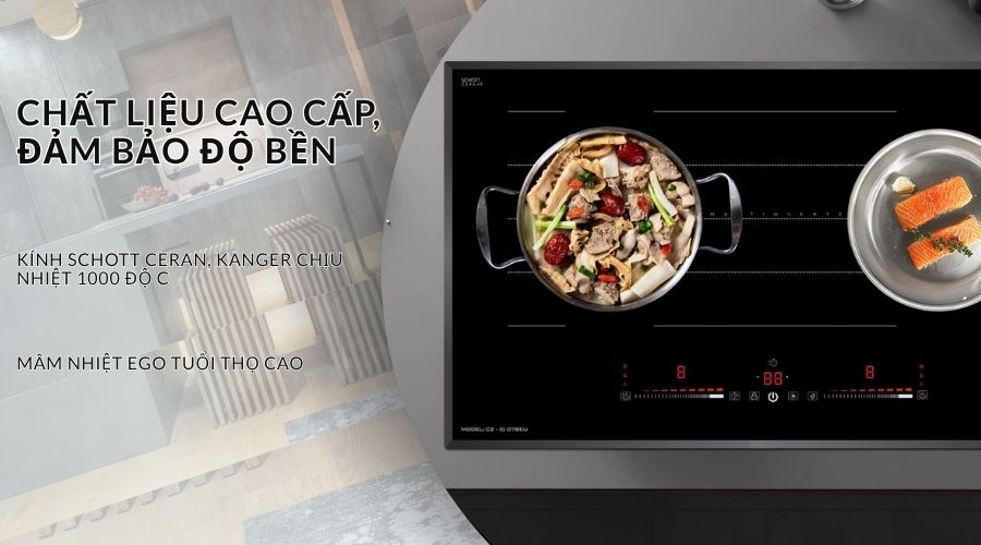 Bếp từ Canzy có tốt không ? 2 Chất liệu cao cấp, độ bền cao