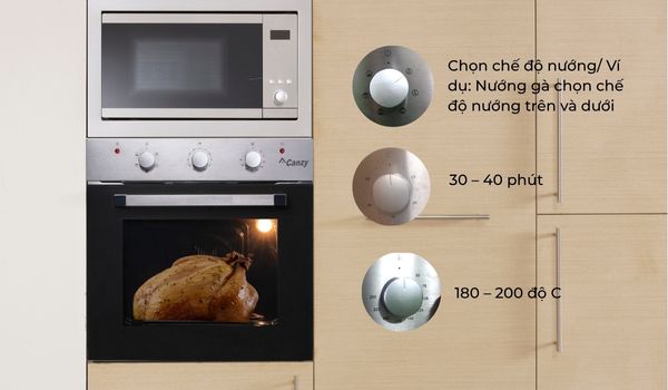Hướng dẫn cách sử dụng lò nướng Canzy đúng cách, an toàn 4 Chọn chế độ nướng, nhiệt độ và thời gian