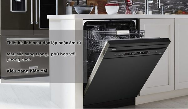 Đánh giá máy rửa bát Canzy có tốt không? 2 Máy rửa bát Canzy thiết kế linh hoạt, lắp âm gọn gàng, độc lập