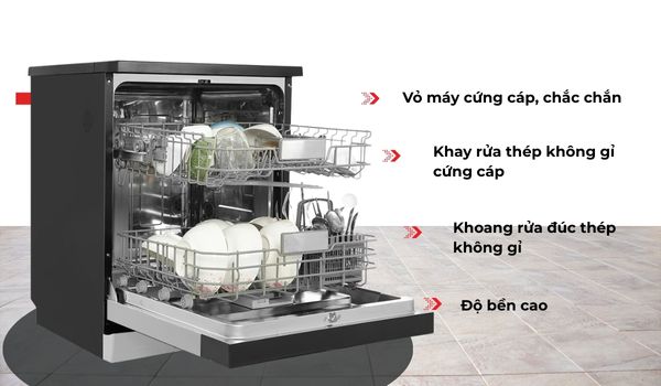Đánh giá máy rửa bát Canzy có tốt không? 4 máy rửa bát Canzy là độ bền ổn định và chất liệu chắc chắn