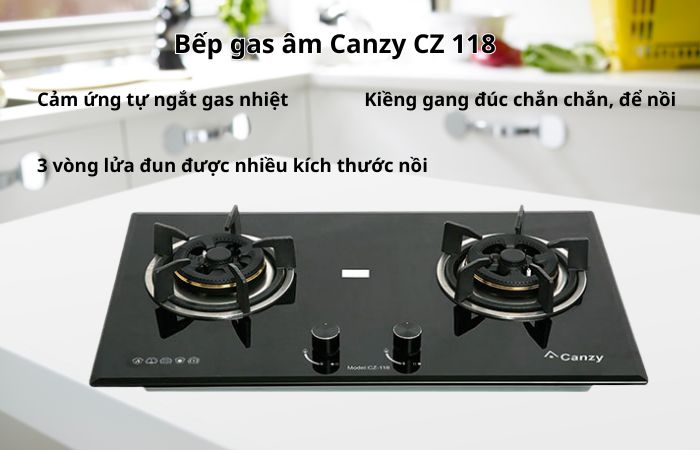 Bếp gas âm Canzy CZ 118