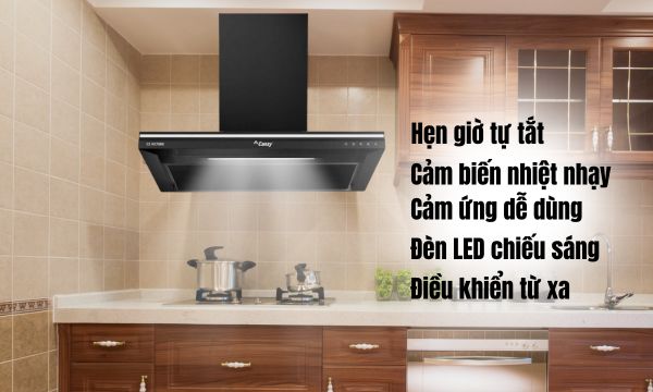 Máy hút mùi Canzy được tích hợp nhiều tính năng hiện đại